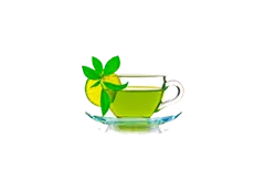 Green tea filled in glass cup