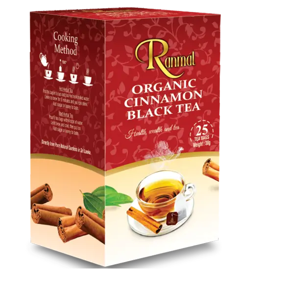 Packaged Organic Cinnamon Black Tea by Ranmal